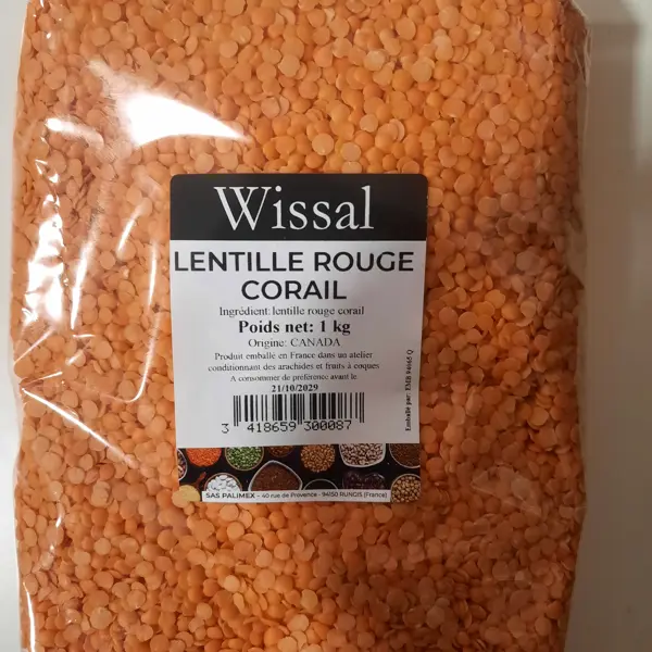 Lentilles rouges corail